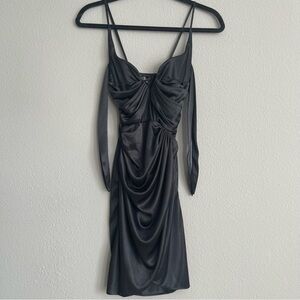 Oh Polly Black Draped Mini Dress